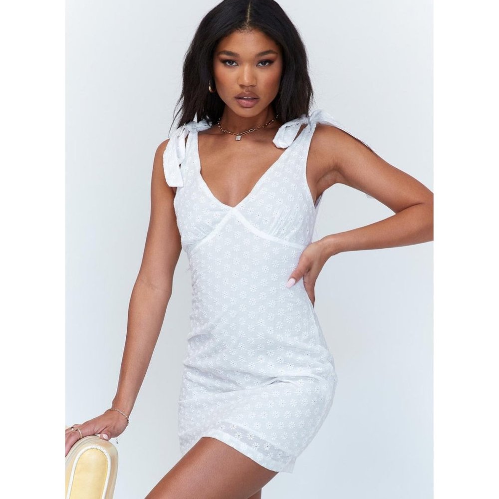 Princess Polly Carter Bridgette White Mini Dress Sz 8